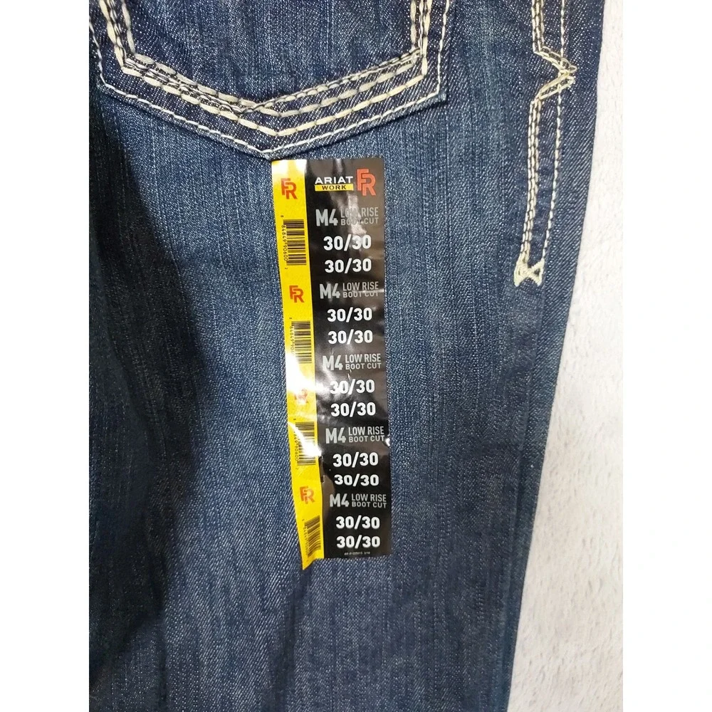 NEW Ariat FR Jeans Mens 30x30 M4 Relaxed Boot Cut Flame Resistant Denim Blue